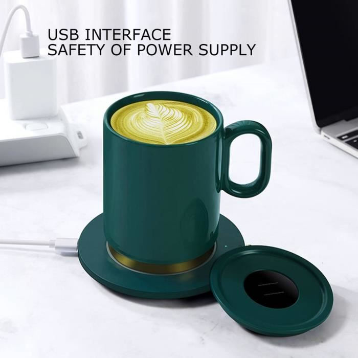 Réchauffeur de tasse de café USB numérique 55 ℃ tapis chauffant thermostatique de lait pour la maison de bureau