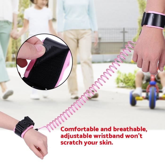 Laisse Sécurité Enfant 3 Pièces – Bracelet Anti-Perte Avec Corde, Anneau Et Poignée, Idéal Poussette Et Promenade