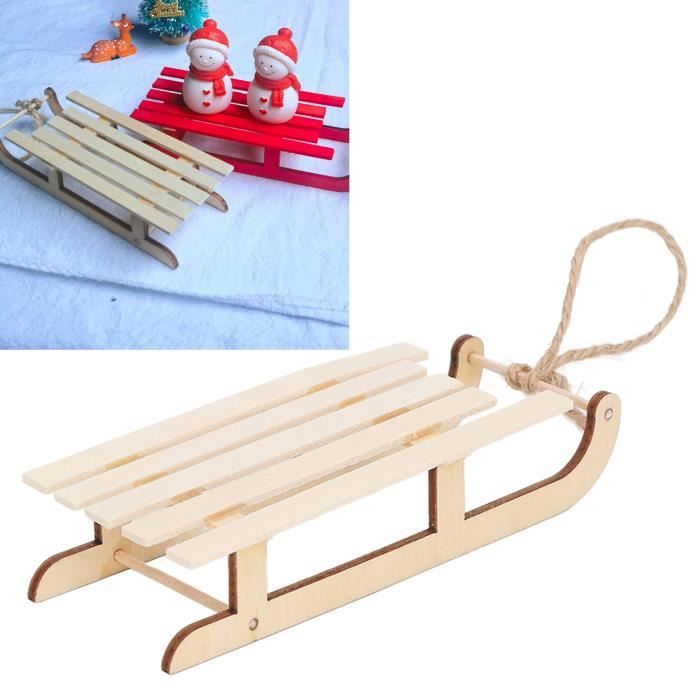 Set D'accessoires Miniatures Maison De Poupée Noël - Traîneau, Bois, Lanterne, échelle 1:12, Décoration Lutin