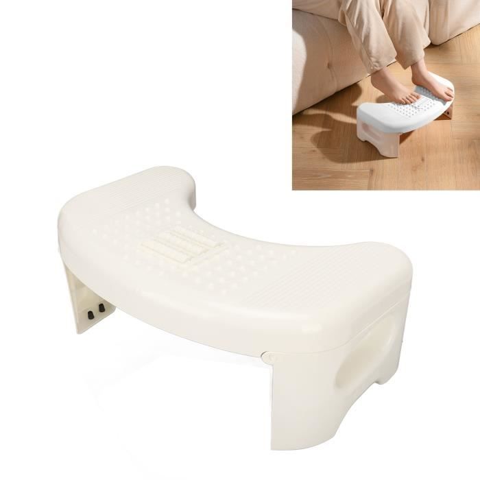 YNJ Tabouret de salle de bain toilette Pliable Courbe U Design Antidérapant Portable Facile Rangement Caca Tabouret Blanc 112258
