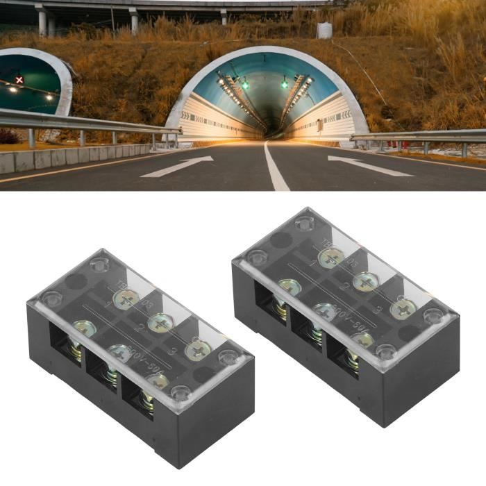 Bornier à Vis 3P Double Rangée – 600V 25A – Connecteur Fil électrique – Marque Uxcell