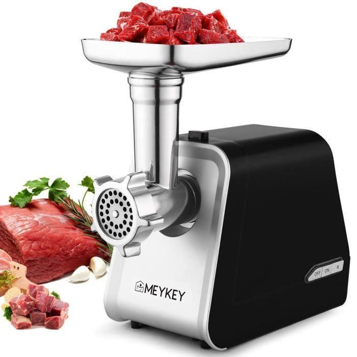 1600W ÉLECTRIQUE VIANDE HACHOIR HACHOIR SAUCISSE MAKER MACHINE INOX NOIR