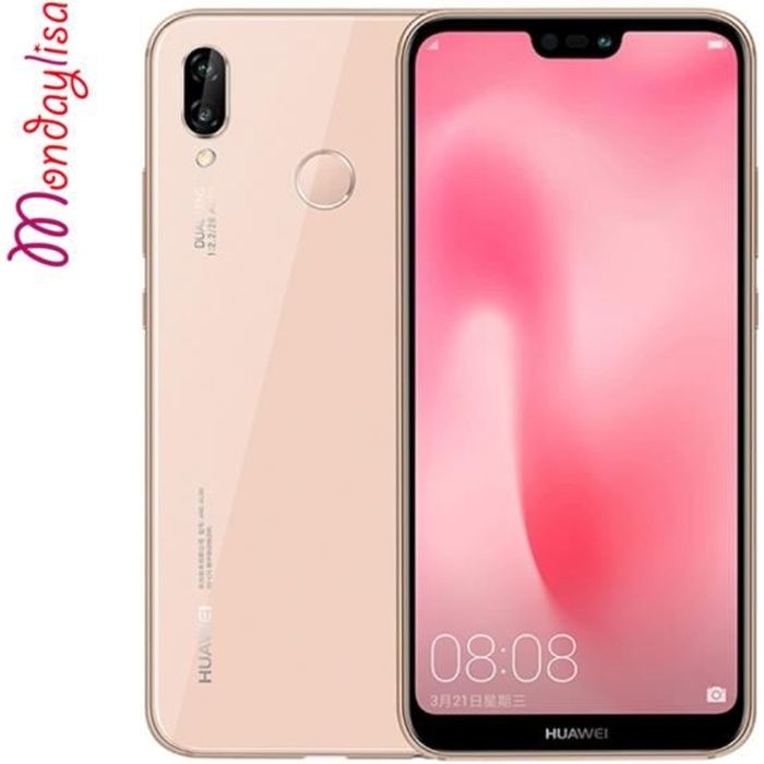 Smartphone - Huawei - P20 lite - 128Go - Rose - Double SIM - Lecteur dempreintes digitales