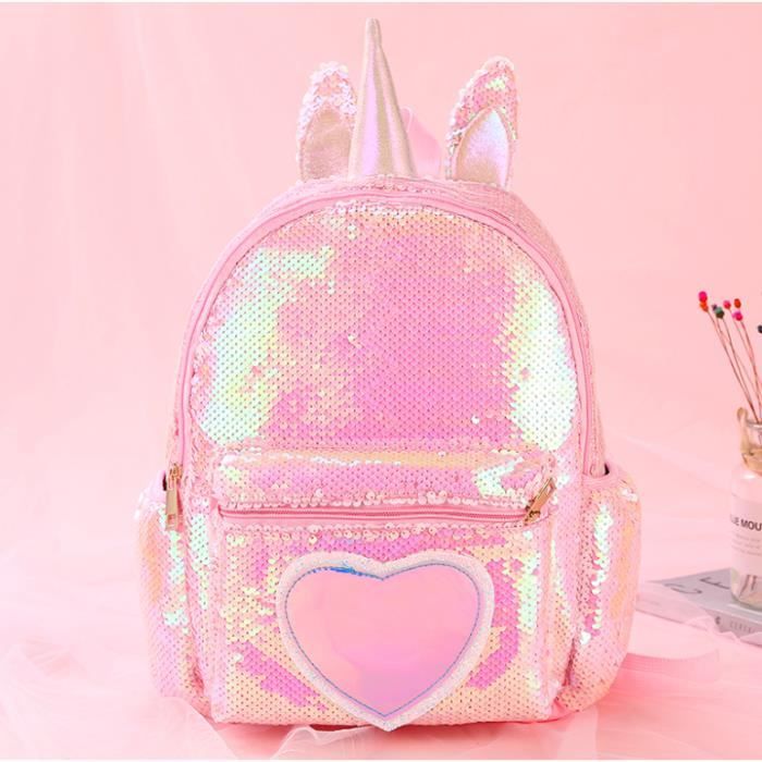 Cartable online rose paillette