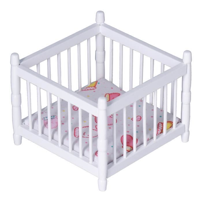 Keenso Lit de bébé maison de poupée Meubles de Maison de Poupée à l