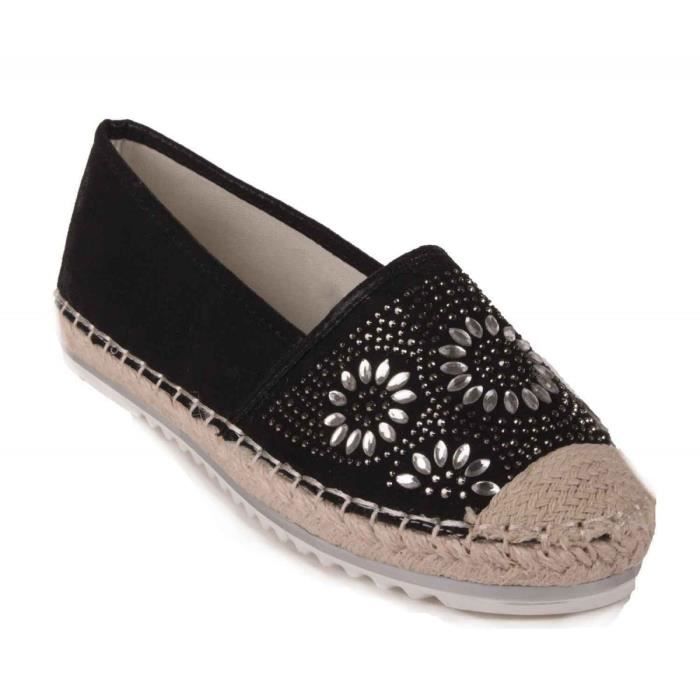espadrille femme noir paillette