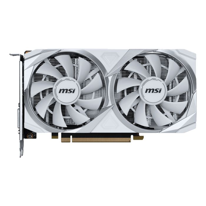 MSI VENTUS RTX 3050 2X XS WHITE 8G OC. Processeur graphique famille NVIDIA Processeur graphique GeForce RTX 3050 Fréquence du processeur 1807 MHz. Mémoire carte graphique distincte 8 Go Type de mémoire de ladaptateur graphique GDDR6 Mémoire Bus 128 bit. Résolution maximale 7680 x 4320 pixels. Version DirectX 12 Ultimate DVI dual-link. Type dinterface PCI Express x8 4.0. Type de refroidissement Actif Nombre de ventilateurs 2 ventilateur(s)