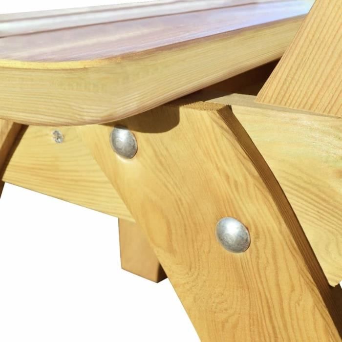 Fauteuil - UMR - Brun Chaise de jardin Bois de pin imprégné -[g3Ti24]