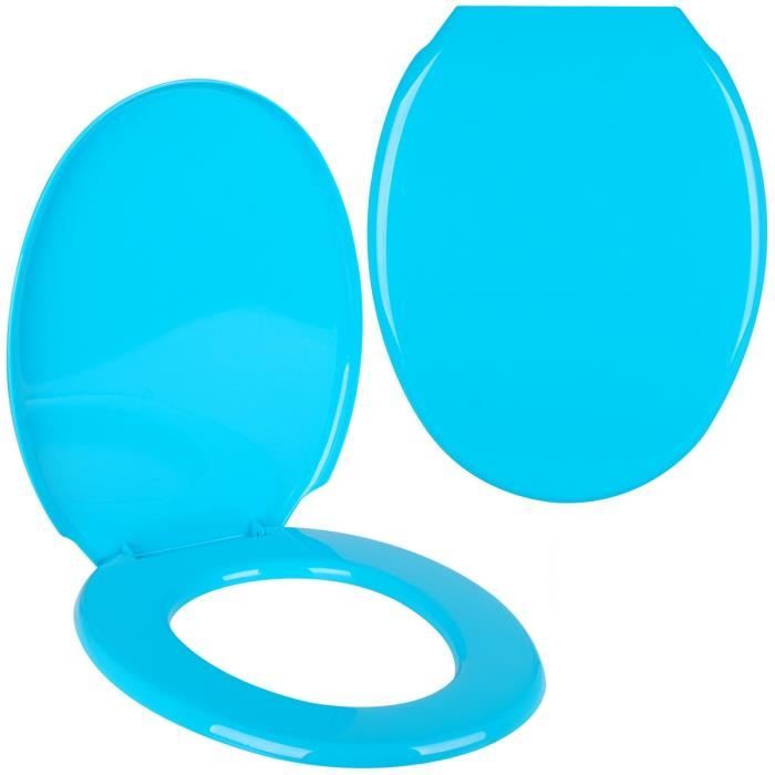 Abattant De Toilettes Cuvette WC Design Uni Bleu Turquoise D co