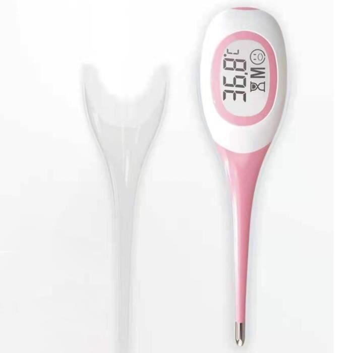 Thermomètre Numérique Flexible - Pour Mesure Orale, Rectale, Axillaire - Écran Rétroéclairé 3 Couleurs Avec Alarme Fièvre - Précision 0,1°C - Pour Bébés, Enfants, Adultes - 2