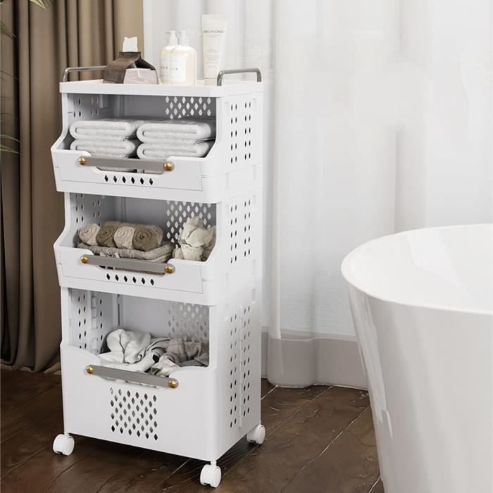 Simple Houseware Chariot à linge résistant à roulettes avec compartiments de tri, 4 sacs, gris Simple Houseware Chariot à linge résistant à roulettes avec compartiments de tri, 4 sacs, gris