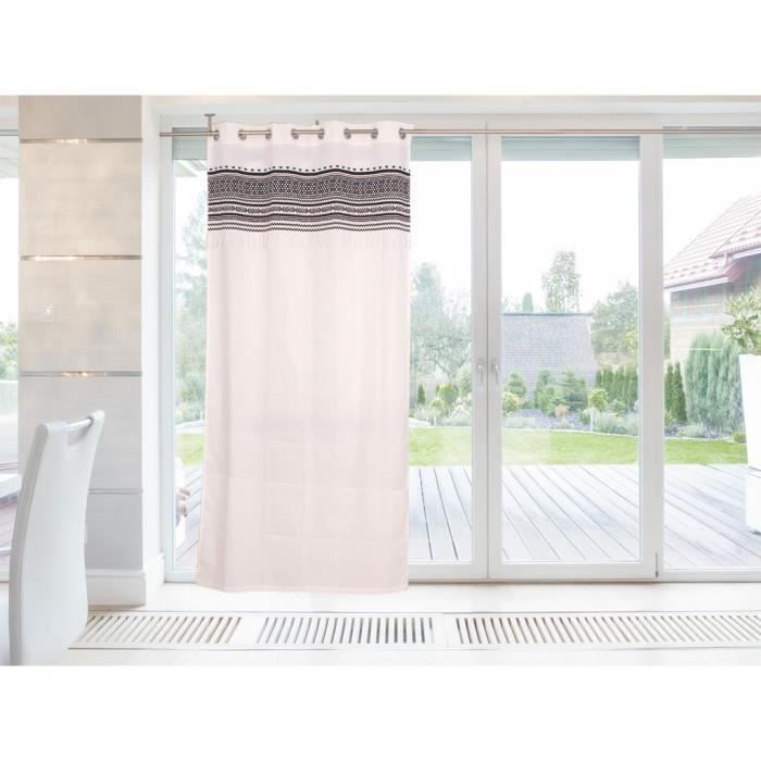 Soleil Docre Rideau Coton Ethnik 135x250 Cm Noir Et Blanc