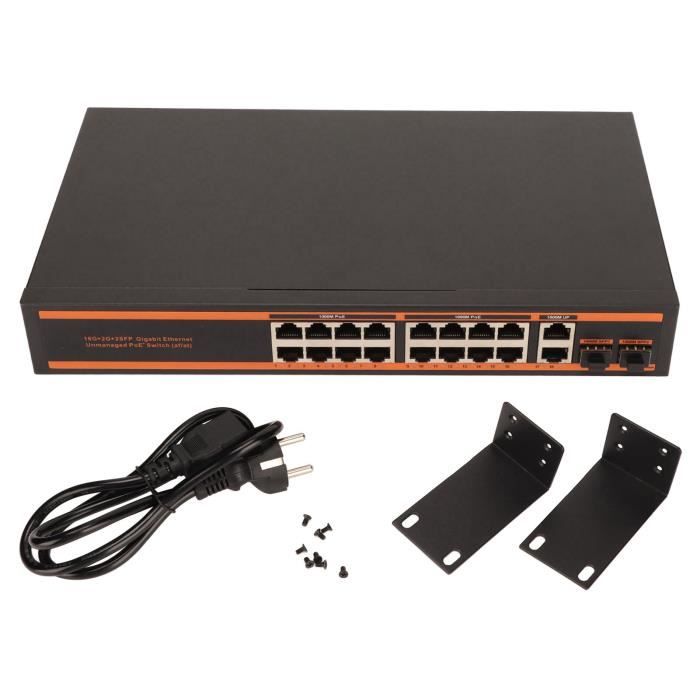 YuLinca Commutateur Gigabit PoE 12 Ports, 8 GE PoE+, 2 GE Uplink, 2
