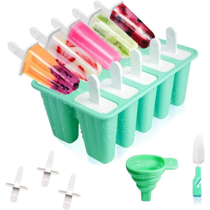 10 Pack Moules à Glace Silicone Glace Fait Maison Ice Pop Ice Lolly