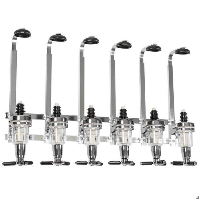 Distributeur De Boissons Murale 6 Bouteilles - Doseur Alcool 25-45ml - Support Bar Pour Cocktails
