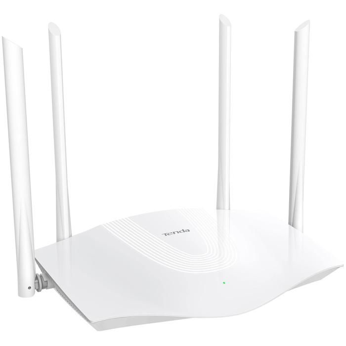 TENDA Routeur WiFi 6 AC1800 double bande, quadricoeur, 1 port WAN