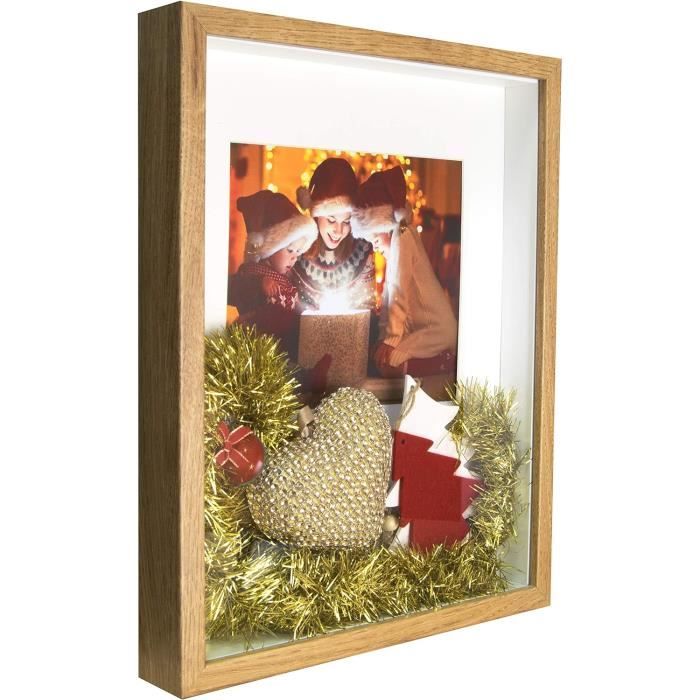 Cadre Photo 3D XTDMJ 15x20 Cm - Bois Noyer - Pour Souvenirs Et Déco