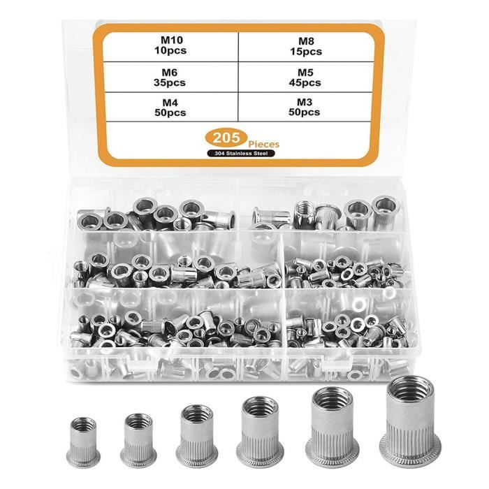 Écrous à Riveter M3 / / M5 / M6 / M8 / M10 Écrou à Filetage Manuel ...