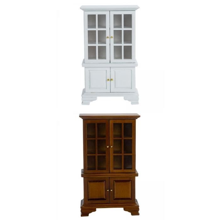 Armoire Miniature En Bois Avec Double Porte – Meuble De Poupée Vintage – Décoration Pour Maison De Poupée – 15,5 X 9,5 X 4 Cm