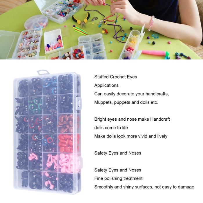 56 Pièces 16-30 Mm Yeux De Sécurité Yeux De Poupée En Plastique Yeux De Sécurité Pour DIY, Jouet à Crochet Et Poupée D'Animaux En Peluche, 6 Tailles