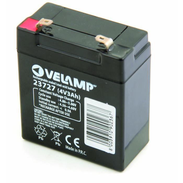 Piles - Batterie rechargeable au plomb 4V 3Ah Piles - Batterie rechargeable au plomb 4V 3Ah