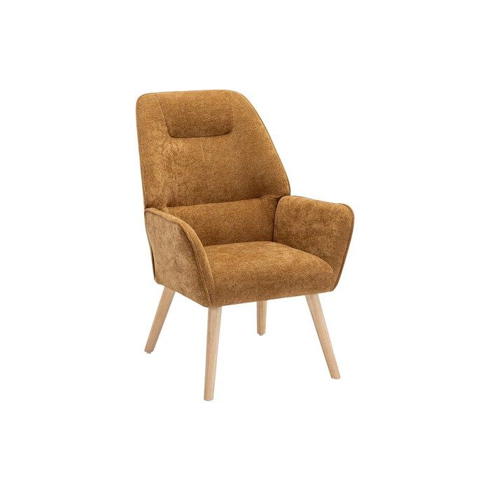 Fauteuil en tissu camel OSIMO