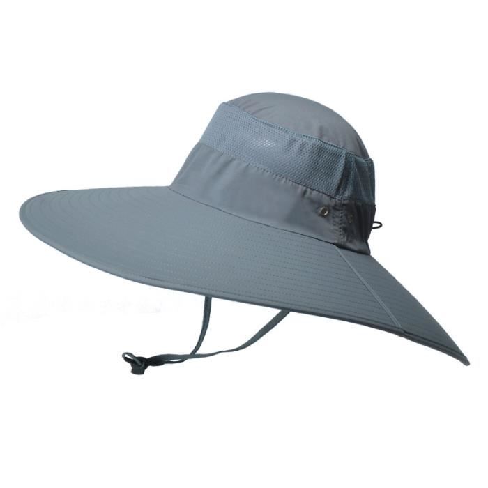 EXFEA Chapeau De Pêcheur Pliable – Protection UV50+ Anti-Soleil, Coton Respirant, Idéal Pêche Randonnée Camping, Taille 56-58 Cm, Noir