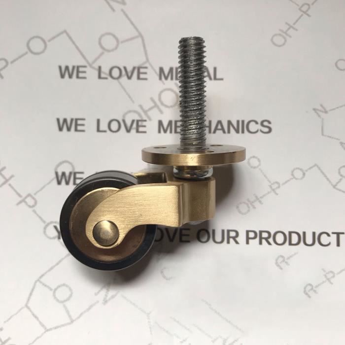 Roulette De Pied De Piano Vintage En Laiton Massif - Occasion, Bon état, Originale Non Restaurée - Pièce Unique