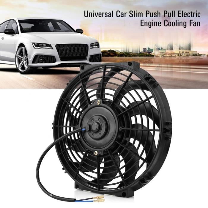 Ventilateur de refroidissement de moteur électrique 12 pouces de voiture universelle haute performance Slim Push Pull avec kit de montage