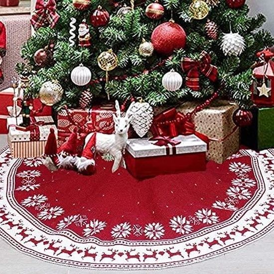 Tapis Sapin De Noël Blanc 120 Cm – Fausse Fourrure Douce, Jupe De Sapin Ronde, Décoration Sol Festive