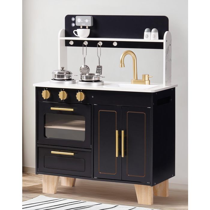 ROBUD Cuisine de Jeu en Bois pour Enfants, avec Vaisselle, casseroles, saladier et légumes – Convient aux Enfants à partir de 3 Ans ROBUD Cuisine de Jeu en Bois pour Enfants, avec Vaisselle, casseroles, saladier et légumes – Convient aux Enfants à partir de 3 Ans