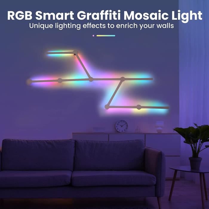 Smart Barre LED Lampe, RGB Smart Lampe Bureau, avec Effets D'éclairage  Multiples et Musique, Gaming Lampe, Lumière D'ambiance,[885] - Cdiscount  Maison
