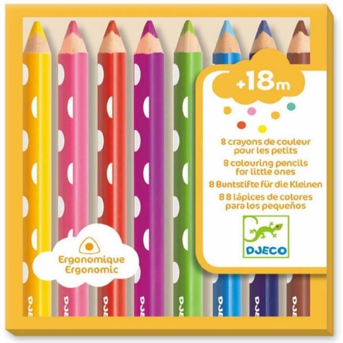8 crayons cire double côté - DJECO