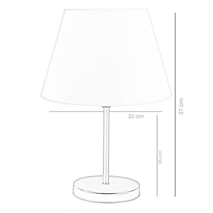 Lampe de table déco en pvc blanc E27 lampe à poser compatible LED