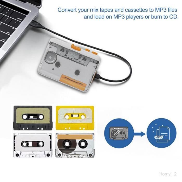 Convertisseur de cassette USB en MP3, lecteur de cassettes de