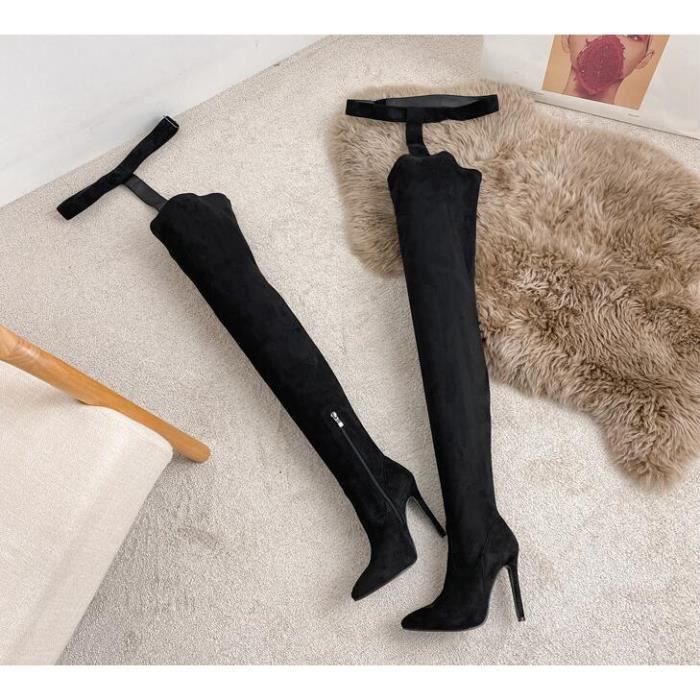 Sexy cuissardes d une seule pi ce daim noir Cdiscount Sport