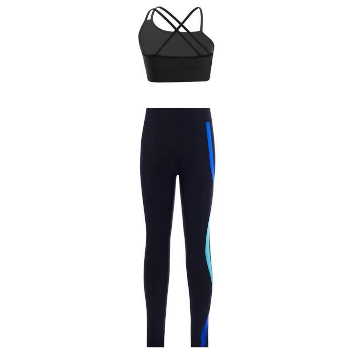 Kvysinly - Ensemble Sport Fille : Haut Court + Short - Pour Gym, Yoga, Danse, Running - 11