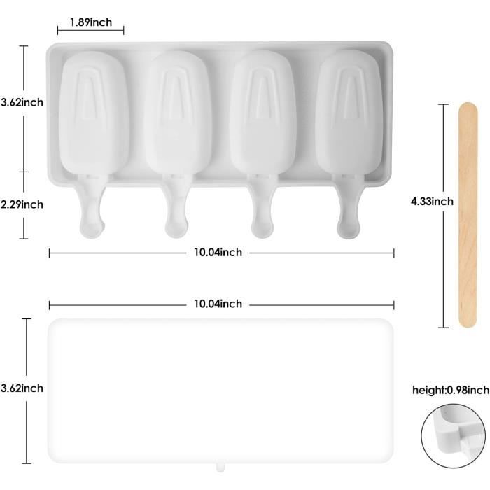 Lot De 6 Moules À Glace Réutilisables En Silicone Sans Bpa Avec 6 Cavités Faciles À Démouler