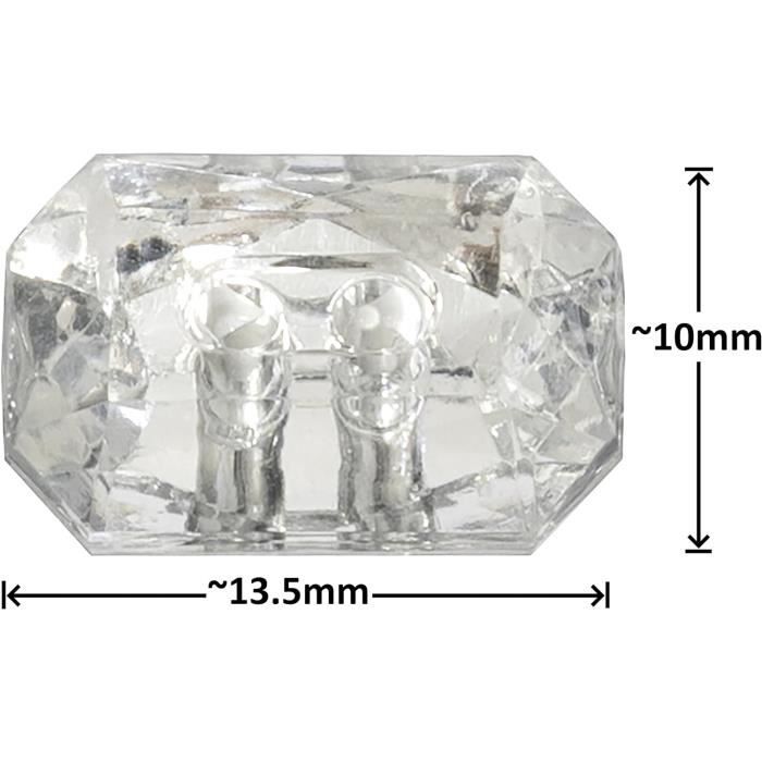 Lot 230 Strass à Coudre 4 Trous – Cristaux Acryliques Facettés Transparents – Formes Mixtes