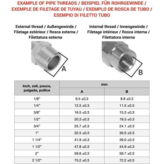 Rallonge De Tuyau Filetage Bsp 1/2 (15mm) Femelle X Mâle En Fonte Laiton -  25mm