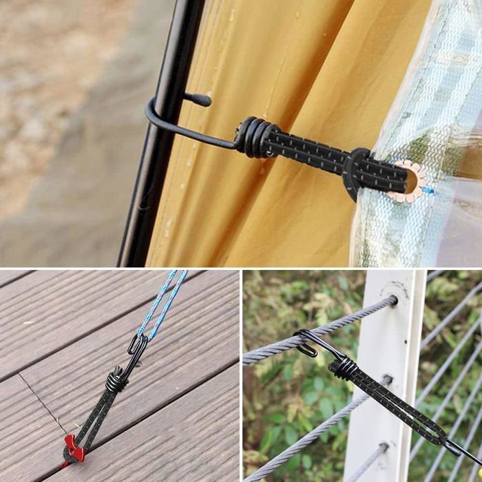 Lot De 2 Tendeurs 6 Mm - L. 75 Cm Crochets Fixes