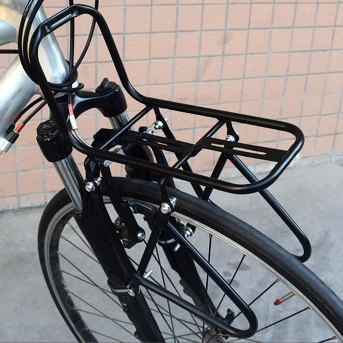 Porte-bagages avant de couleur noir pour vélo