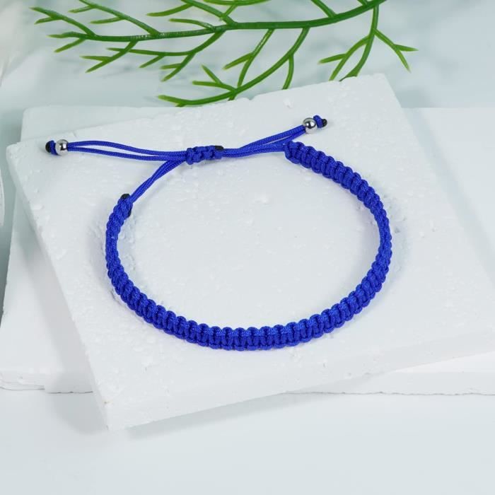 Bracelet cordon tressé bleu roi - Cadeau unique pour homme.