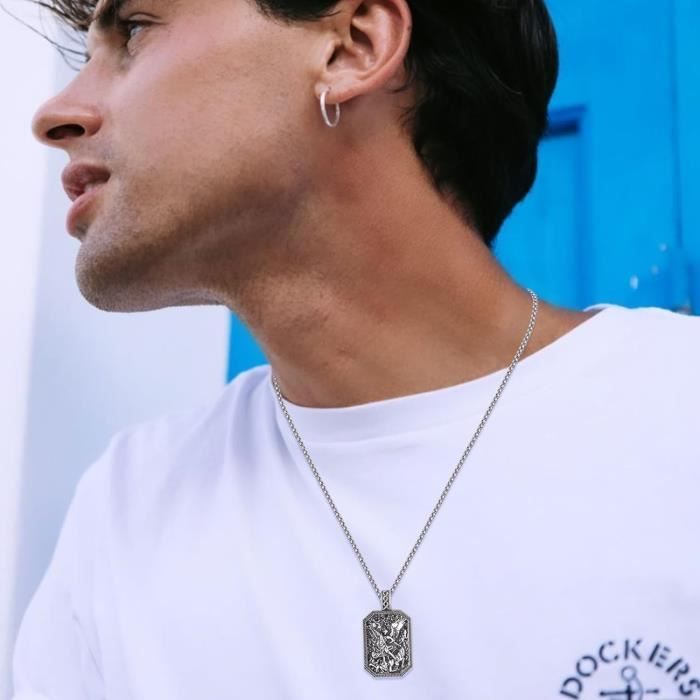 Embouts De Collier Homme Argent Sterling 925 - Gravure Western - Fabriqués En Inde