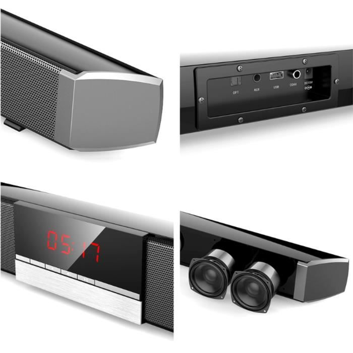 ele ELEOPTION - 550mm Nouveau Haut-Parleur Stéréo Bluetooth 4.2 4 Trompette  Soundbar Haut-Parleur TV Sans Fil - Enceintes Hifi - Rue du Commerce