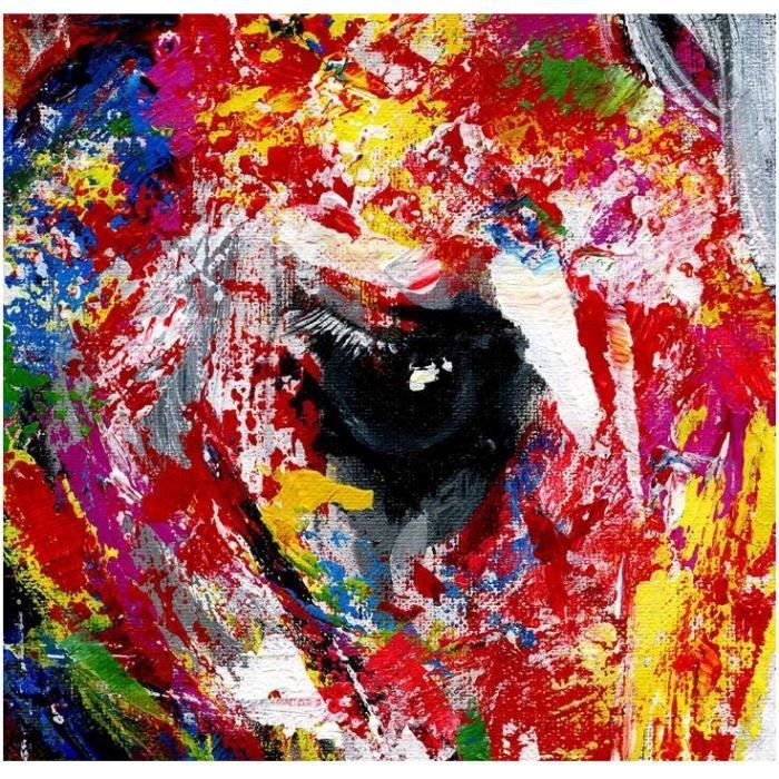 Tableau Sur Toile Moderne Cheval Élégant - Impression Verticale Haute Qualité 60x80 Cm - Décoration Murale Abstraite Pour Salon, Chambre Ou Bureau
