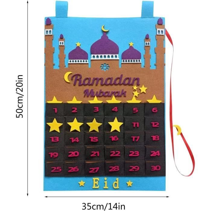 Calendrier de l'Avent Ramadan en bois - Décoration pour la maison - 30  jours jusqu'à l'Aïd, cadeau du Ramadan pour enfants - Cdiscount Maison