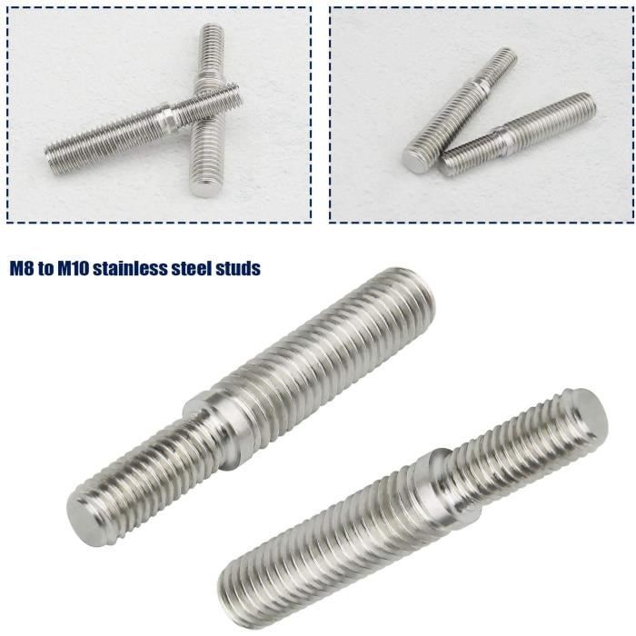 Kit De Goujons Turbo Filetés M8 X 1,25 - 8 Pièces (goujons + écrous) - Pour Collecteur D'échappement, Résistant à La Chaleur