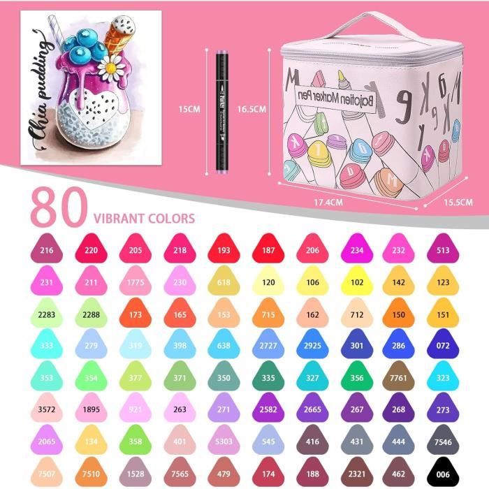 168 Pointe Double Feutres Coloriage, Couleurs Feutre A Alcool Pour