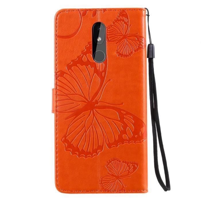 Nokia 3.2 Coque Etui Rabat en PU Cuir Magn tique Antichoc Flip